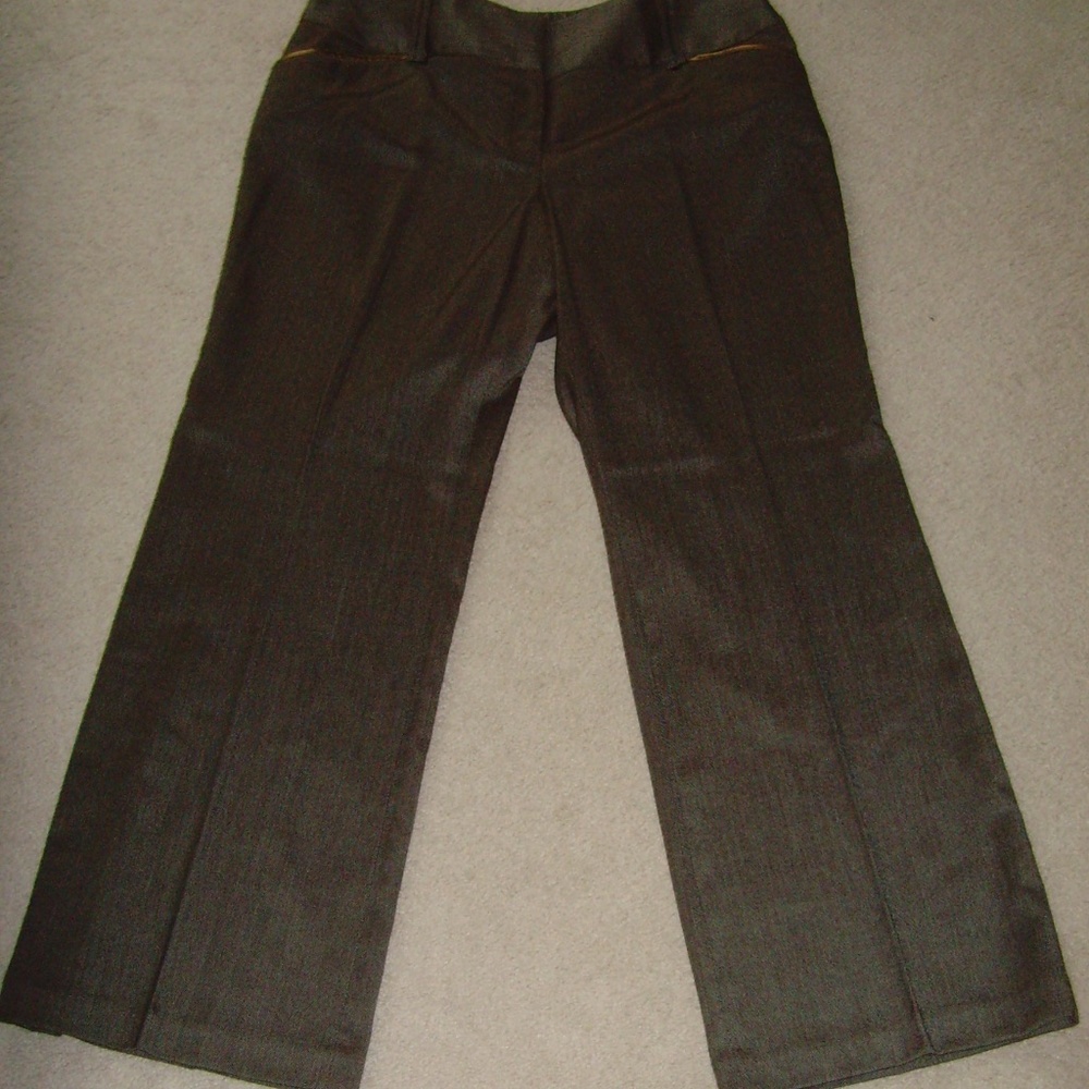 STYLE& CO Brown Tweed Pants Size 18 With Metallic